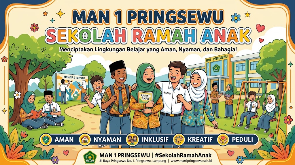 Wujudkan Generasi Cerdas dan Berakhlak, MAN 1 Pringsewu Berkomitmen Menjadi Madrasah Ramah Anak, Islami, dan Bebas Narkoba